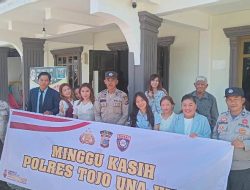 Sat Binmas Polres Tojo Una-Una melaksanakan Minggu Kasih di jemaat Gereja GKII AGAPE Ampana.